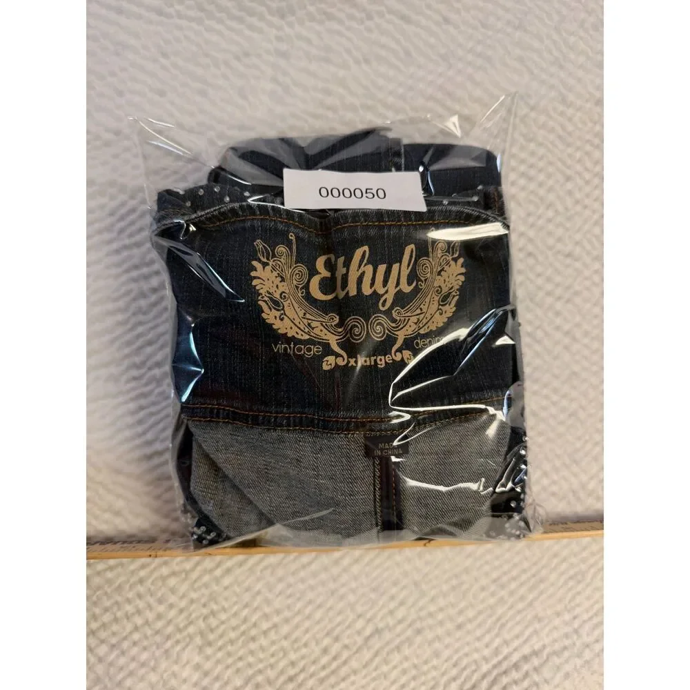 Ethyl Denim Vest with Rhinestone Accents - Picture 8 of 8